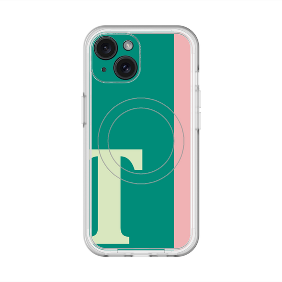 スリムプロテクションプレミアムケース with MagSafe［ オリジナル - initial color line - T green ］