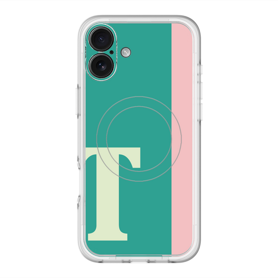 スリムプロテクションプレミアムケース with MagSafe［ オリジナル - initial color line - T green ］