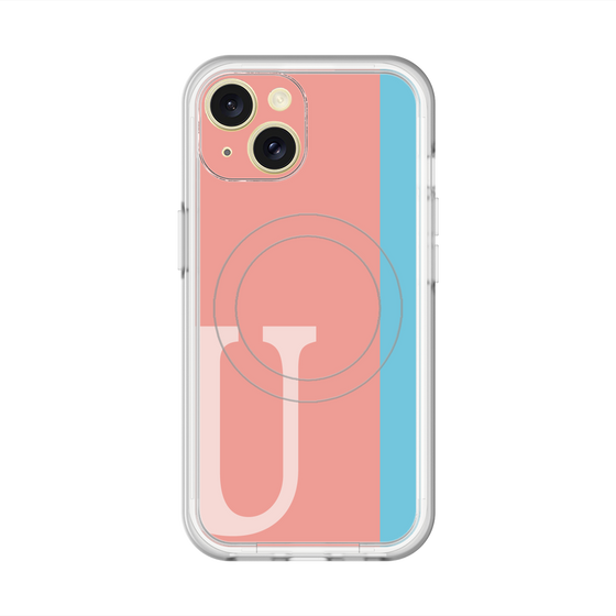 スリムプロテクションプレミアムケース with MagSafe［ オリジナル - initial color line - U pink ］