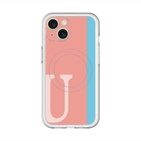 スリムプロテクションプレミアムケース with MagSafe［ オリジナル - initial color line - U pink ］