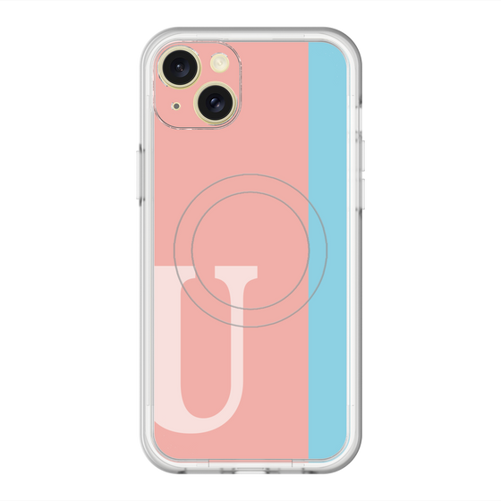 スリムプロテクションプレミアムケース with MagSafe［ オリジナル - initial color line - U pink ］