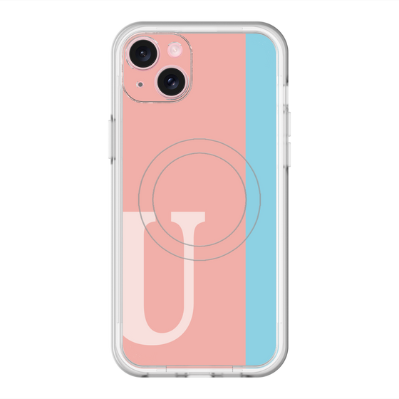 スリムプロテクションプレミアムケース with MagSafe［ オリジナル - initial color line - U pink ］