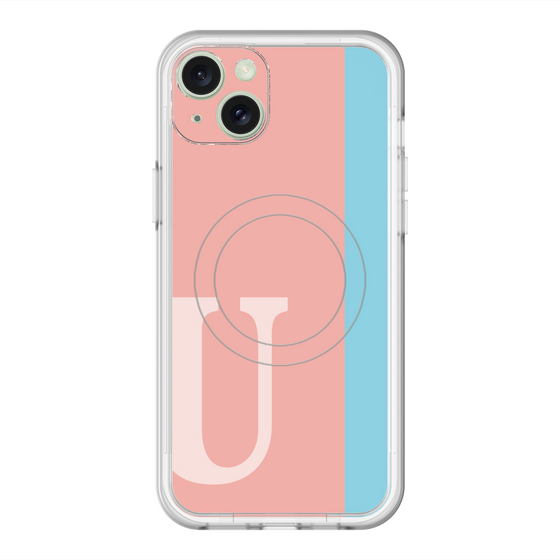 スリムプロテクションプレミアムケース with MagSafe［ オリジナル - initial color line - U pink ］