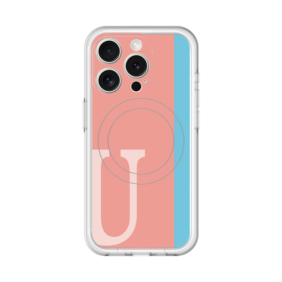 スリムプロテクションプレミアムケース with MagSafe［ オリジナル - initial color line - U pink ］