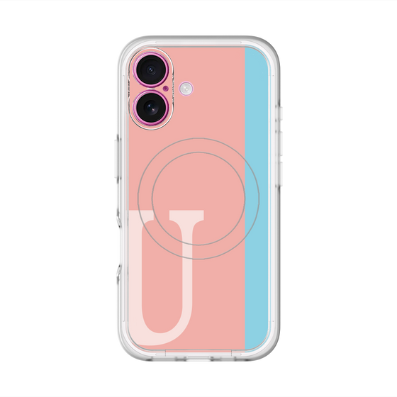 スリムプロテクションプレミアムケース with MagSafe［ オリジナル - initial color line - U pink ］