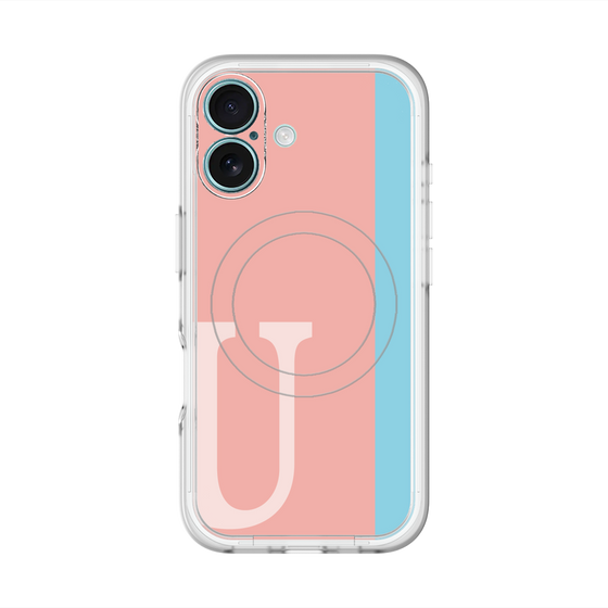 スリムプロテクションプレミアムケース with MagSafe［ オリジナル - initial color line - U pink ］