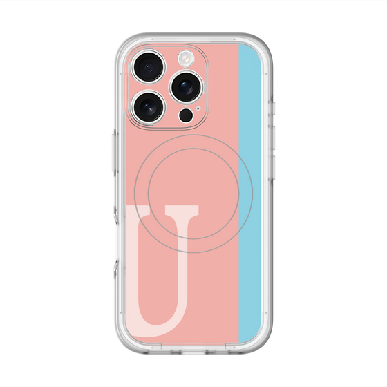 スリムプロテクションプレミアムケース with MagSafe［ オリジナル - initial color line - U pink ］