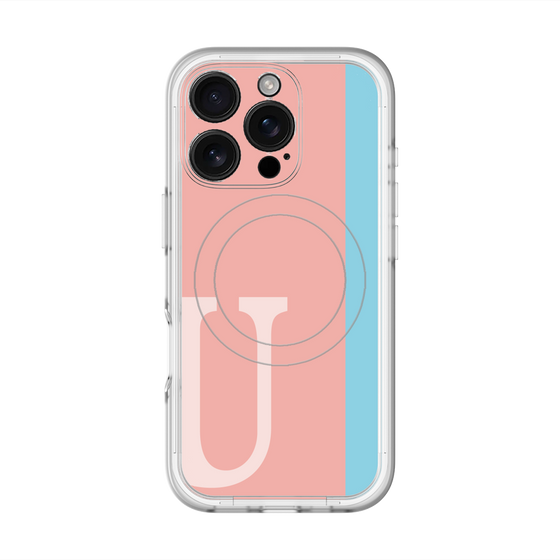 スリムプロテクションプレミアムケース with MagSafe［ オリジナル - initial color line - U pink ］