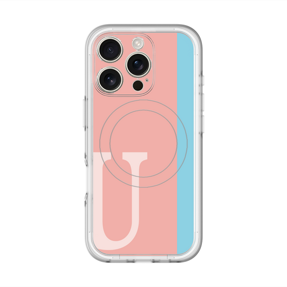 スリムプロテクションプレミアムケース with MagSafe［ オリジナル - initial color line - U pink ］