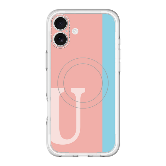 スリムプロテクションプレミアムケース with MagSafe［ オリジナル - initial color line - U pink ］