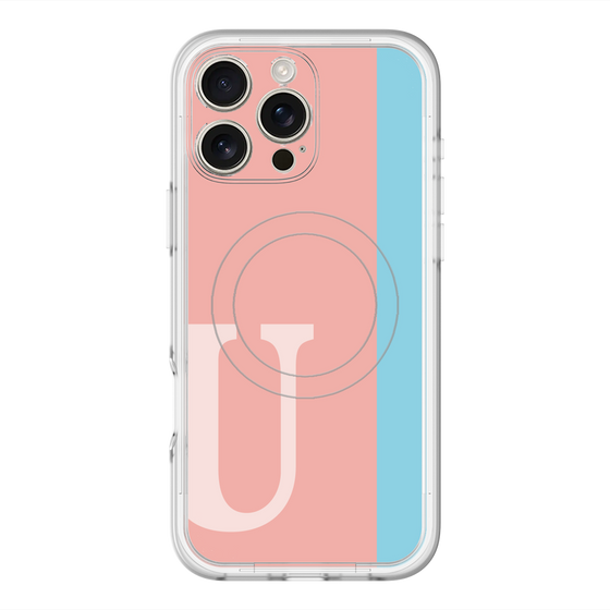スリムプロテクションプレミアムケース with MagSafe［ オリジナル - initial color line - U pink ］
