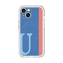 スリムプロテクションプレミアムケース with MagSafe［ オリジナル - initial color line - U blue ］