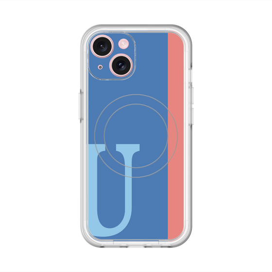 スリムプロテクションプレミアムケース with MagSafe［ オリジナル - initial color line - U blue ］