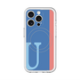 スリムプロテクションプレミアムケース with MagSafe［ オリジナル - initial color line - U blue ］