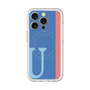 スリムプロテクションプレミアムケース with MagSafe［ オリジナル - initial color line - U blue ］