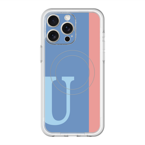 スリムプロテクションプレミアムケース with MagSafe［ オリジナル - initial color line - U blue ］
