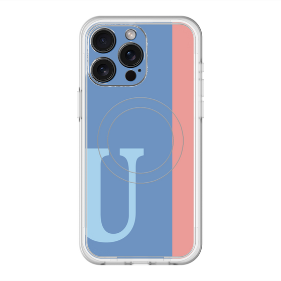 スリムプロテクションプレミアムケース with MagSafe［ オリジナル - initial color line - U blue ］