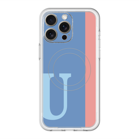 スリムプロテクションプレミアムケース with MagSafe［ オリジナル - initial color line - U blue ］