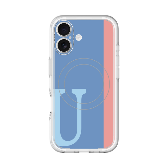 スリムプロテクションプレミアムケース with MagSafe［ オリジナル - initial color line - U blue ］
