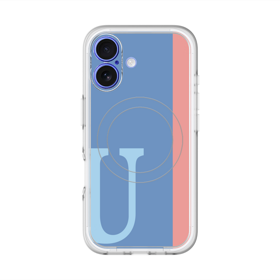 スリムプロテクションプレミアムケース with MagSafe［ オリジナル - initial color line - U blue ］