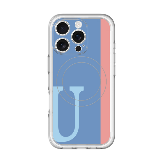 スリムプロテクションプレミアムケース with MagSafe［ オリジナル - initial color line - U blue ］