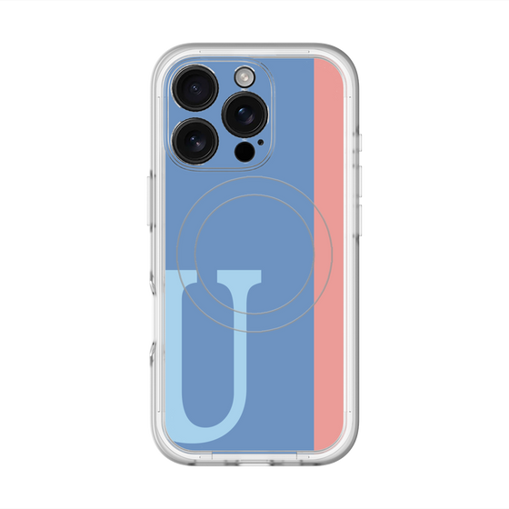 スリムプロテクションプレミアムケース with MagSafe［ オリジナル - initial color line - U blue ］