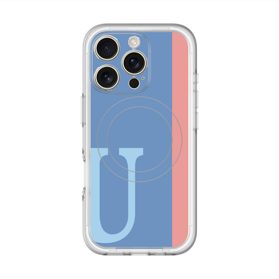 スリムプロテクションプレミアムケース with MagSafe［ オリジナル - initial color line - U blue ］