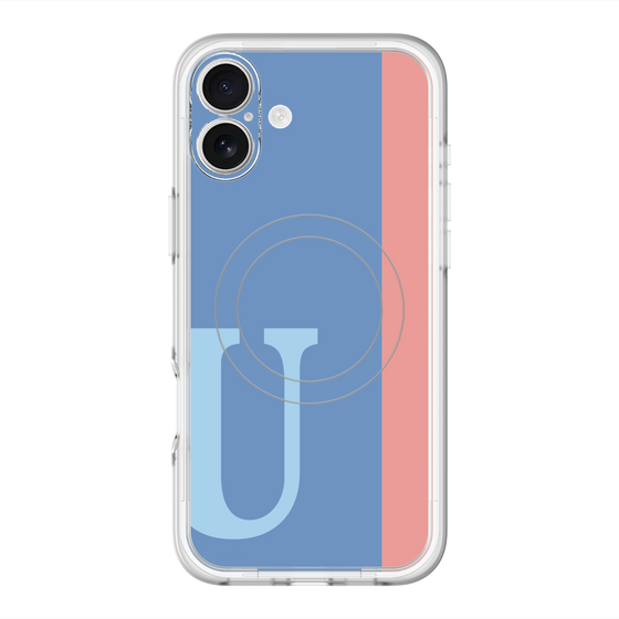 スリムプロテクションプレミアムケース with MagSafe［ オリジナル - initial color line - U blue ］