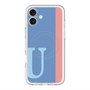 スリムプロテクションプレミアムケース with MagSafe［ オリジナル - initial color line - U blue ］