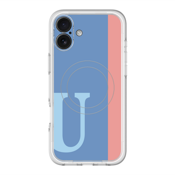 スリムプロテクションプレミアムケース with MagSafe［ オリジナル - initial color line - U blue ］