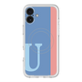 スリムプロテクションプレミアムケース with MagSafe［ オリジナル - initial color line - U blue ］