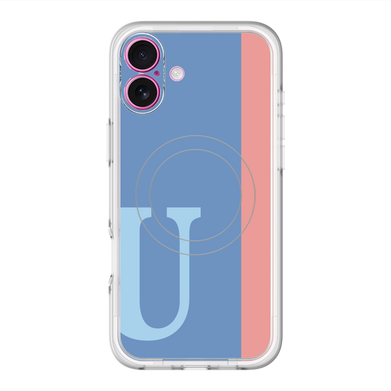 スリムプロテクションプレミアムケース with MagSafe［ オリジナル - initial color line - U blue ］
