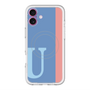 スリムプロテクションプレミアムケース with MagSafe［ オリジナル - initial color line - U blue ］
