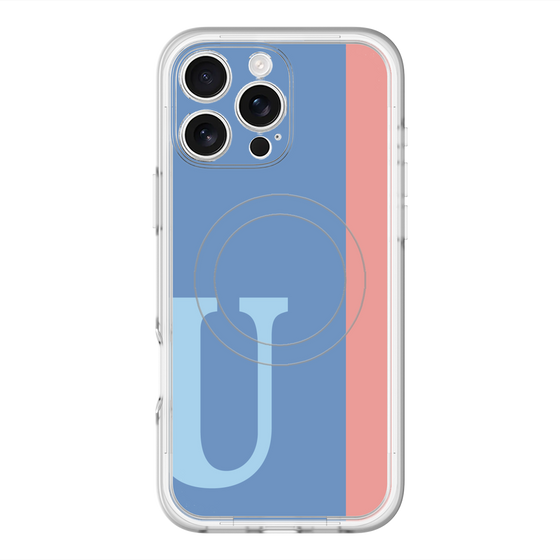 スリムプロテクションプレミアムケース with MagSafe［ オリジナル - initial color line - U blue ］