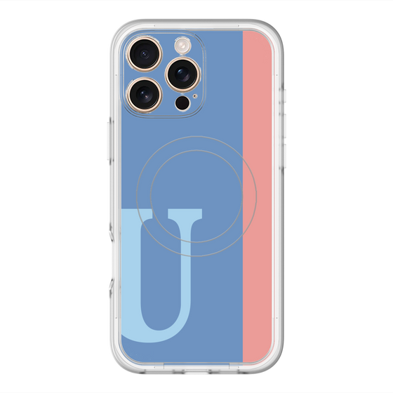 スリムプロテクションプレミアムケース with MagSafe［ オリジナル - initial color line - U blue ］
