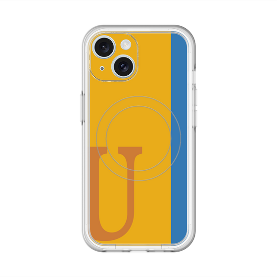 スリムプロテクションプレミアムケース with MagSafe［ オリジナル - initial color line - U orange ］