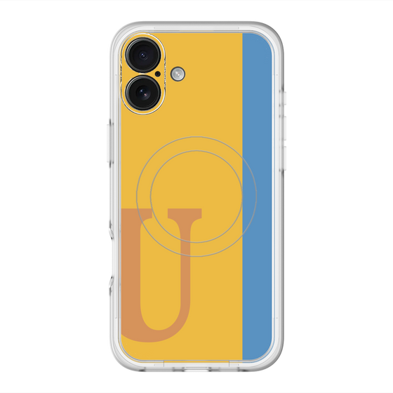 スリムプロテクションプレミアムケース with MagSafe［ オリジナル - initial color line - U orange ］