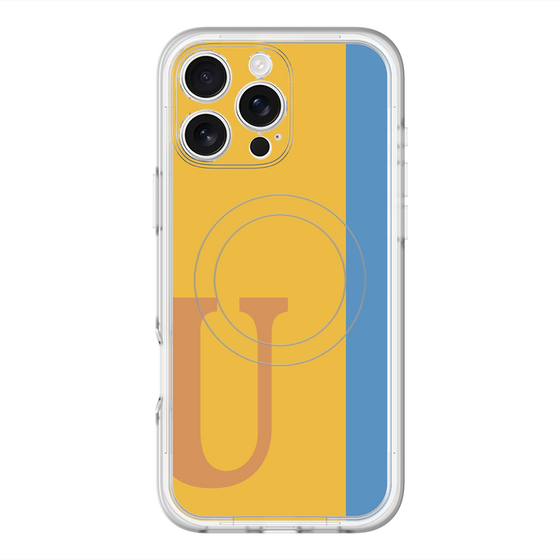 スリムプロテクションプレミアムケース with MagSafe［ オリジナル - initial color line - U orange ］