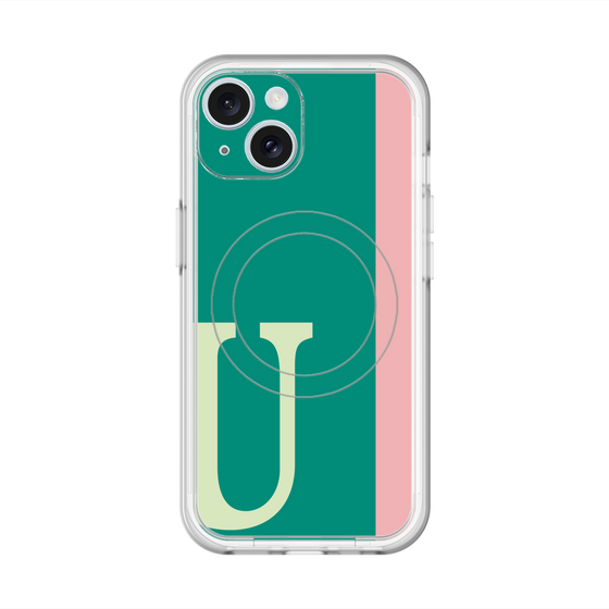 スリムプロテクションプレミアムケース with MagSafe［ オリジナル - initial color line - U green ］