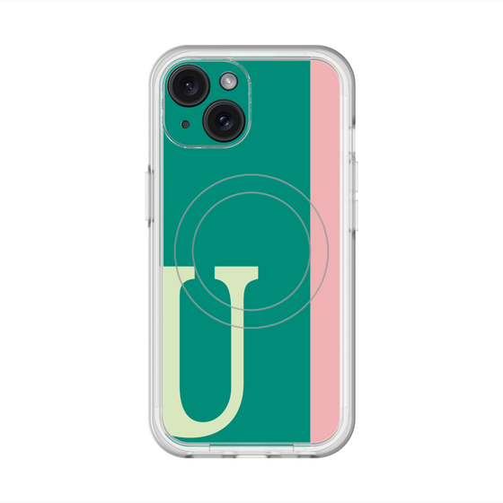 スリムプロテクションプレミアムケース with MagSafe［ オリジナル - initial color line - U green ］