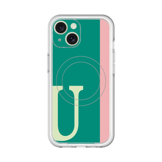 スリムプロテクションプレミアムケース with MagSafe［ オリジナル - initial color line - U green ］