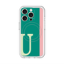 スリムプロテクションプレミアムケース with MagSafe［ オリジナル - initial color line - U green ］