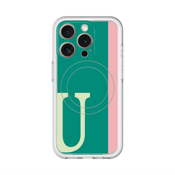 スリムプロテクションプレミアムケース with MagSafe［ オリジナル - initial color line - U green ］