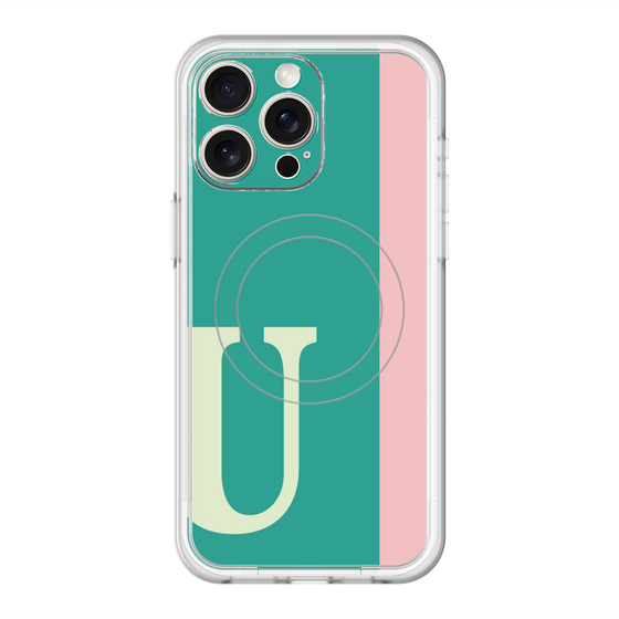 スリムプロテクションプレミアムケース with MagSafe［ オリジナル - initial color line - U green ］