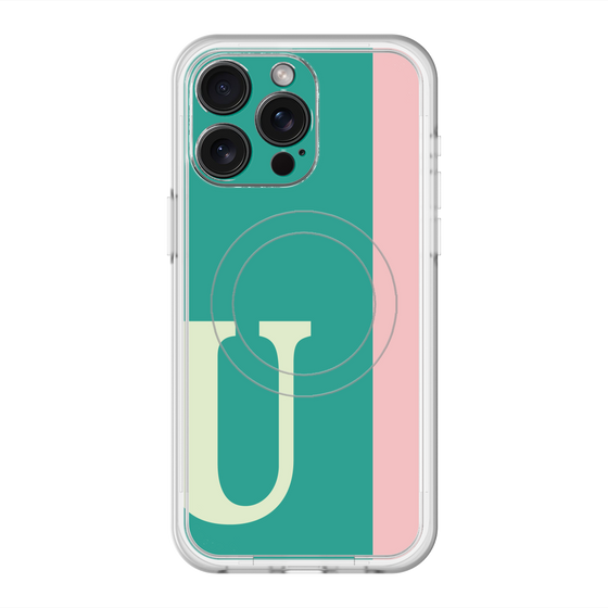 スリムプロテクションプレミアムケース with MagSafe［ オリジナル - initial color line - U green ］