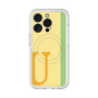 スリムプロテクションプレミアムケース with MagSafe［ オリジナル - initial color line - U yellow ］