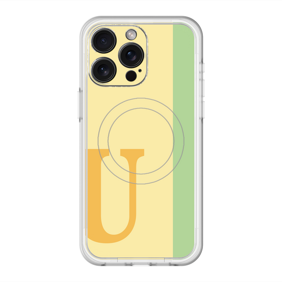 スリムプロテクションプレミアムケース with MagSafe［ オリジナル - initial color line - U yellow ］