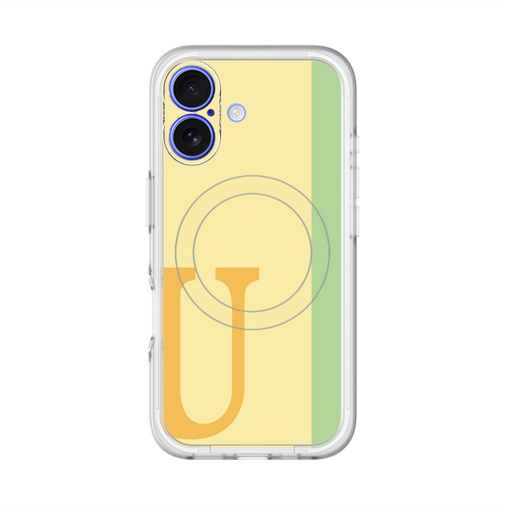 スリムプロテクションプレミアムケース with MagSafe［ オリジナル - initial color line - U yellow ］