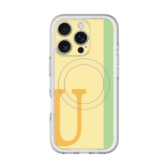 スリムプロテクションプレミアムケース with MagSafe［ オリジナル - initial color line - U yellow ］