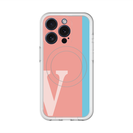 スリムプロテクションプレミアムケース with MagSafe［ オリジナル - initial color line - V pink ］